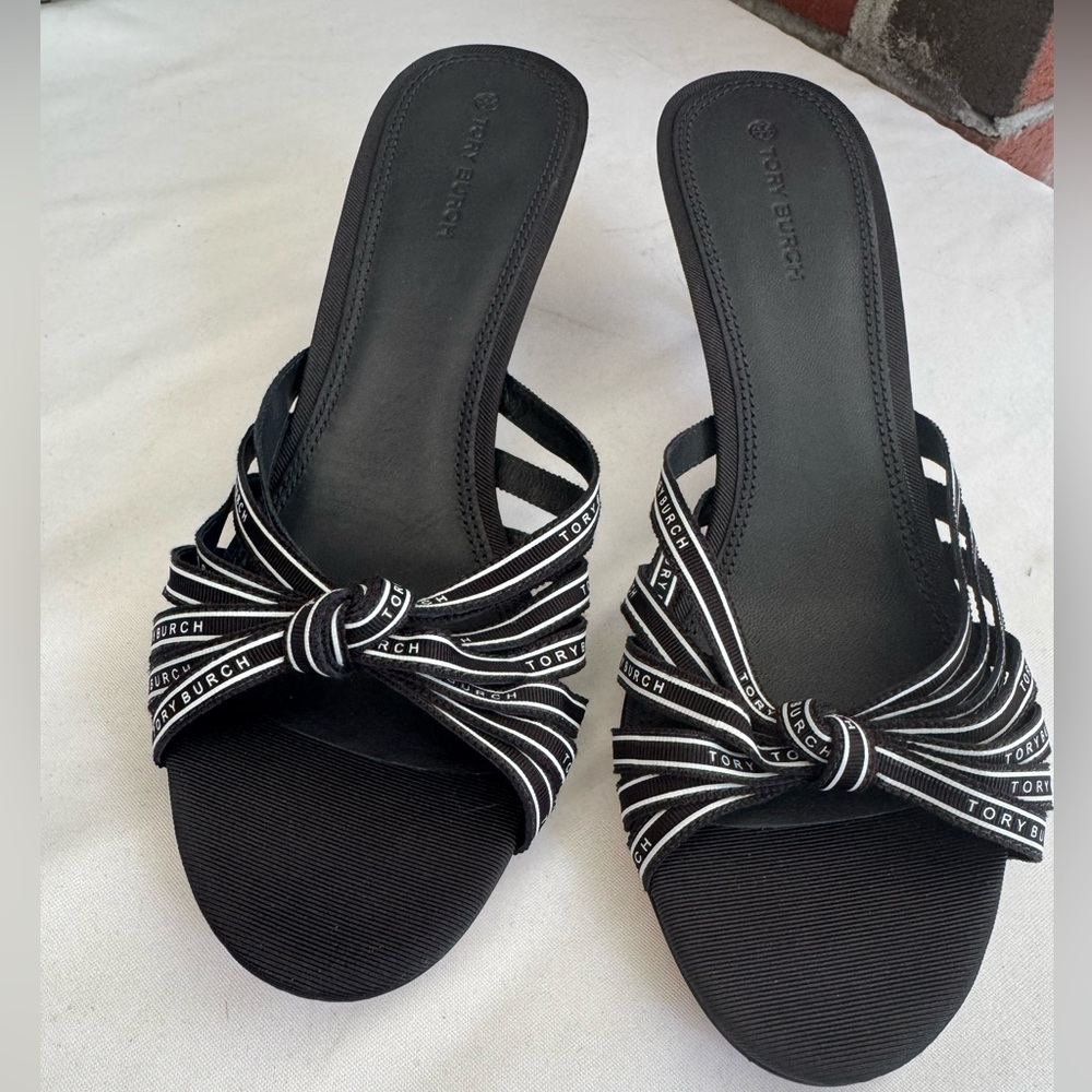 Tory Burch Black and White Women's Sandals with heel